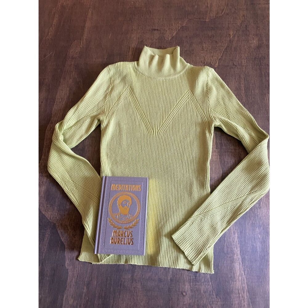 Nasty Gal Light Green Ribbed Turtleneck Sweater